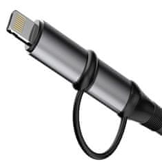 DUDAO L20 kábel USB-C / USB-C PD 60W + Lightning 18W QC 3.0 1m, šedý