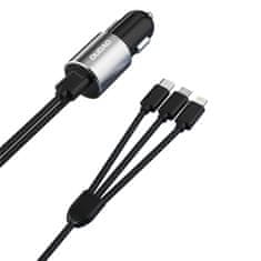 DUDAO R5Pro autonabíjačka + kábel Lightning / USB-C / Micro USB 3.4A, čierna