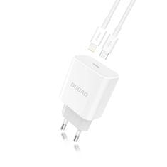 DUDAO A8EU sieťová nabíjačka USB-C PD 20W + kábel USB-C / Lightning 2.4A, biely