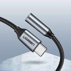 Ugreen AV142 adaptér 3,5mm jack / USB-C 10cm, sivý