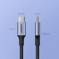 Ugreen kábel USB-C / USB-C PD QC 3.0 5A 100W 1.5m, sivý