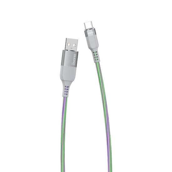 DUDAO L9X Flowing Light kábel USB / USB-C 5A 1m, sivý