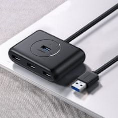 Ugreen CR113 HUB adaptér 4x USB, čierny