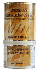 Podlahový epoxidový lesklý dvojzložkový lak EP300, SET s tužidlom, 4L set s tužidlom