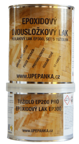 BARVY NA BETON Podlahový epoxidový lesklý dvojzložkový lak EP300, SET s tužidlom