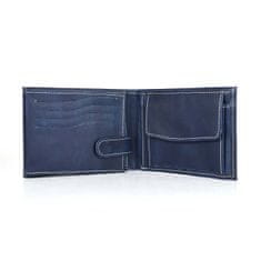 VegaLM Pánska peňaženka z pravej kože, ručne tieňovaná v tmavo modrej farbe