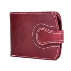VegaLM Elegantná UNISEX kožená peňaženka v bordovej farbe, ručne tamponovaná