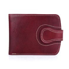 VegaLM Elegantná UNISEX kožená peňaženka v bordovej farbe, ručne tamponovaná
