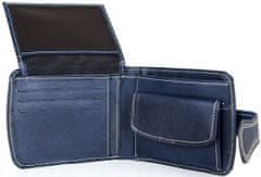 VegaLM Elegantná UNISEX kožená peňaženka v modrej farbe, ručne tamponovaná