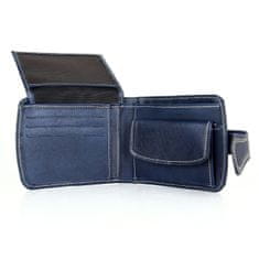VegaLM Elegantná UNISEX kožená peňaženka v modrej farbe, ručne tamponovaná
