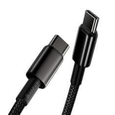 BASEUS Tungsten Gold rýchlonabíjací / dátový kábel USB-C na USB-C 100W 2m CATWJ-A01, čierna
