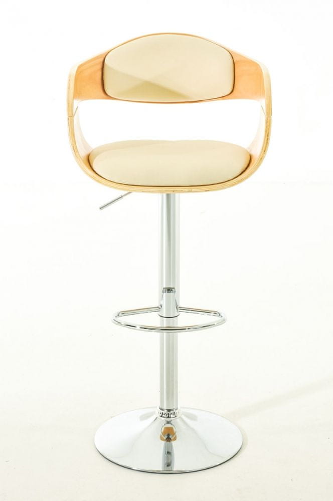 BHM Germany Barová stolička King (SET 2 ks), syntetická koža, krémová