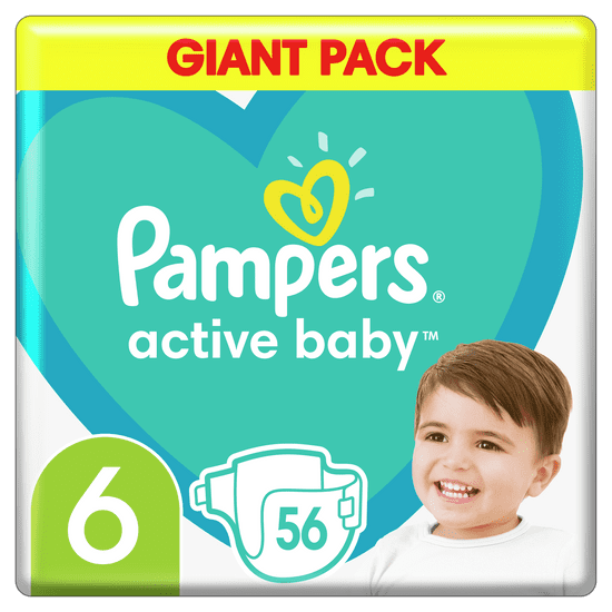 Pampers Plienky Active Baby 6 Extra Large (13-18 kg) Giant Pack 56 ks