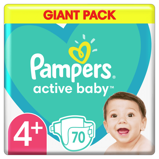 Pampers Plienky Active Baby 4+ Maxi (10-15 kg) Giant Pack 70ks