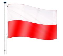 Greatstore Vlajkový stožiar vrátane vlajky Poľsko - 650 cm
