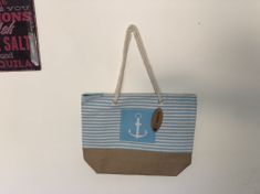 Koopman Plážová taška MARINA 38x38x14 cm prúžok svetlomodrá