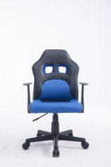 BHM Germany Detská kancelárska stolička Fun, syntetická koža, čierna / modrá