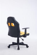 BHM Germany Detská kancelárska stolička Fun, syntetická koža, čierna / žltá