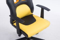 BHM Germany Detská kancelárska stolička Fun, syntetická koža, čierna / žltá