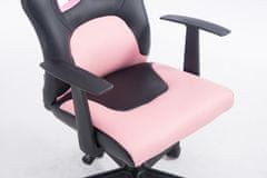 BHM Germany Detská kancelárska stolička Fun, syntetická koža, čierna / ružová