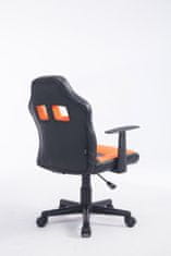 BHM Germany Detská kancelárska stolička Fun, syntetická koža, čierna / oranžová