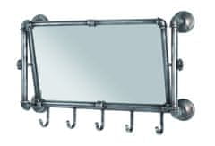 Mørtens Furniture Nástenné zrkadlo s háčiky Aleca, 45 cm, antracitová
