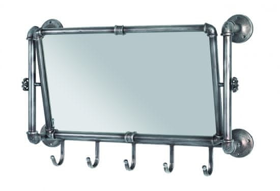 Mørtens Furniture Nástenné zrkadlo s háčiky Aleca, 45 cm, antracitová