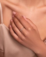Brilio Silver Pôvabný pozlátený prsteň so zirkónmi SR045Y (Obvod 48 mm)
