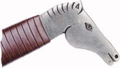 Kovaný nôž - "Koňská hlava" hnedá, 22,6 cm