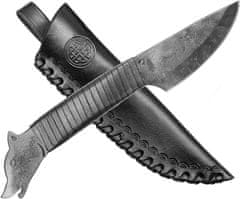 Madhammers Kovaný nôž - "Vlčí hlava" čierna, 23 cm