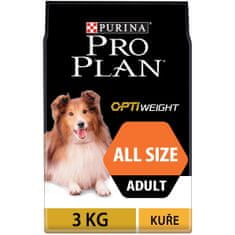 Purina Pro Plan Adult all sizes OPTIWEIGHT kura 3 kg