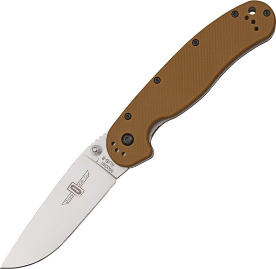 Ontario Knife Comp. Zatvárací nôž RAT-1 Linerlock - satén/coyote brown (ON8848CB)