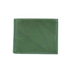 VegaLM Elegantná kožená peňaženka z pravej kože v zelenej farbe, ručne tamponovaná