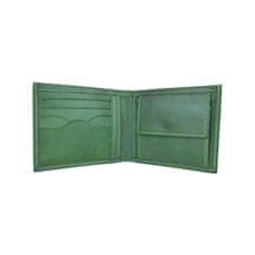 VegaLM Elegantná kožená peňaženka z pravej kože v zelenej farbe, ručne tamponovaná