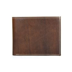 VegaLM Kožená peňaženka z pravej kože v tmavo hnedej farbe, ručne tamponovaná