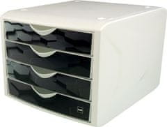 Helit Zásuvkový box "Chameleon", 4 zásuvky, čierna, plast, H6129695