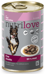 Nutrilove Dog chunks, gravy VEAL + TURKEY 12 x 415g