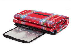 Pikniková deka so spodnou nepremokavou vrstvou 150x200 cm, červená károvaná T-245-CK