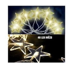 Linder Exclusiv Vianočný svetelný reťaz 48 LED Hviezdy Teplá biela