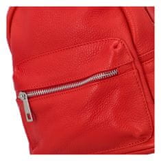 Delami Vera Pelle Mestský kožený batoh Chris, červený