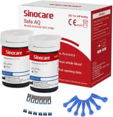 Sinocare Sada 50 náhradných prúžkov + 50 lanciet pre glukomer Safe AQ Smart EU Pro