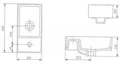 CERSANIT Crea BOX skrinkové umývadlo 40cm, biela, K114-004