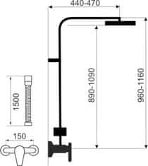 NOVASERVIS Sprchové súpravy - Sprchová súprava s termostatom, spodné pripojenie sprchy, chróm, SET069/TER,0