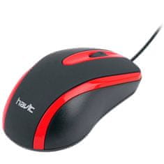 Havit MS753 optická myš, čierna/červená