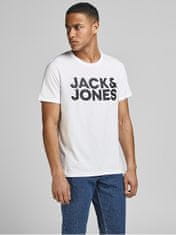Jack&Jones Pánske tričko JJECORP Slim Fit 12151955 White (Veľkosť S)