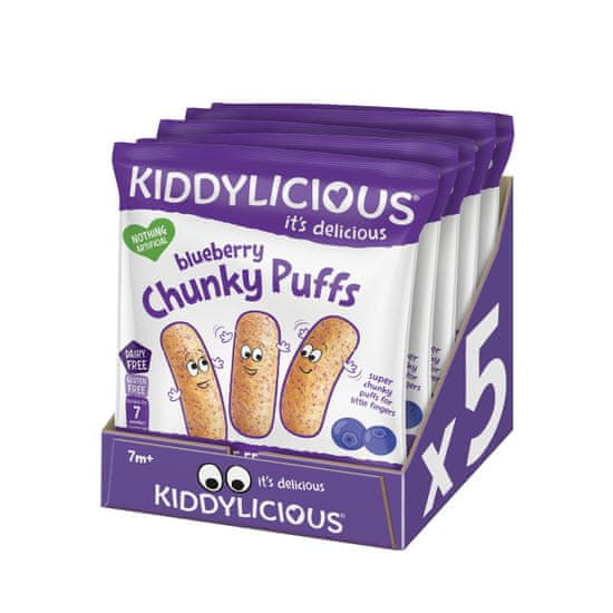 Kiddylicious Ovocné chrumky - Čučoriedka 5x12 g
