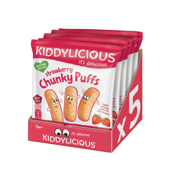 Kiddylicious Ovocné chrumky - Jahoda 5x 12 g