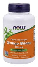 NOW Foods Ginkgo Biloba Double Strenght, 120 mg, 100 rastlinných kapsúl