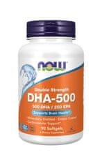 NOW Foods DHA-500, 500 DHA/250 EPA, Omega 3, 90 softgelových kapsúl
