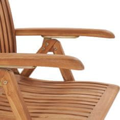 Vidaxl Sklápacie záhradné stoličky s podložkami 6 ks tíkový masív